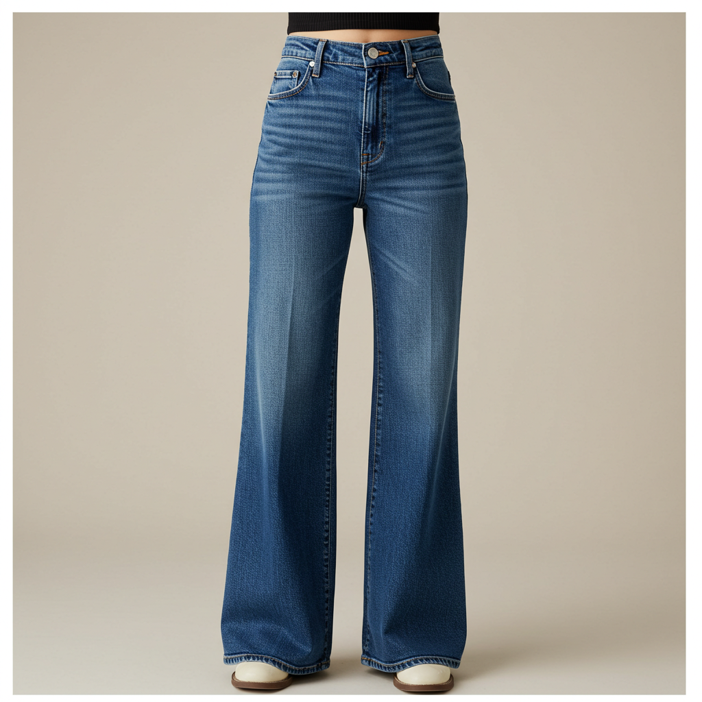 【HI FI FNK】(W) Cloud Washed Jeans Surf On Cloud High - Wide Leg Jeans for Women | Roxy